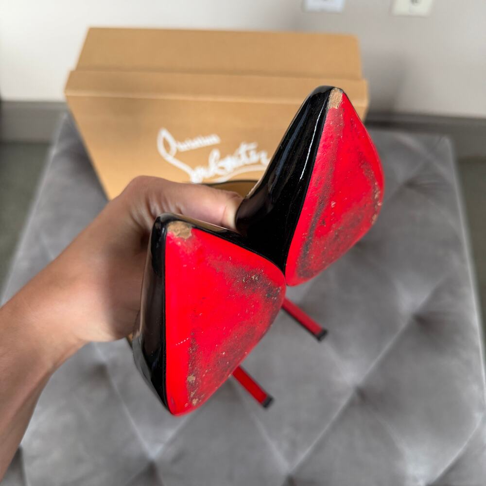 Christian Louboutin Pigalle 120 Black Patent Pumps Size 40.5 - Picture 14 of 16